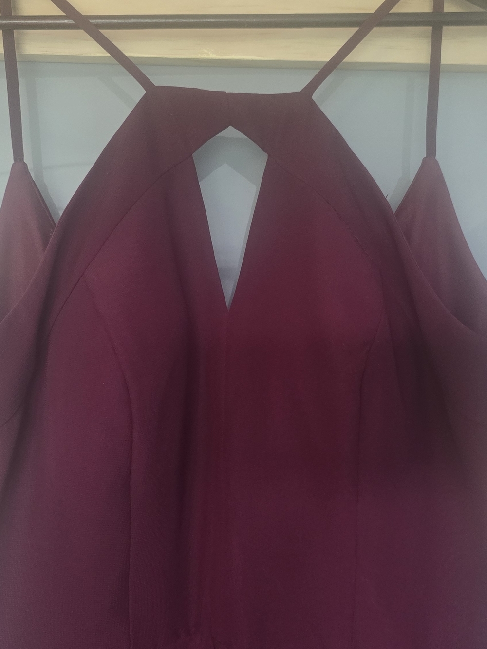 SORELLA VITA Strapless Keyhole Burgundy Evening Dress